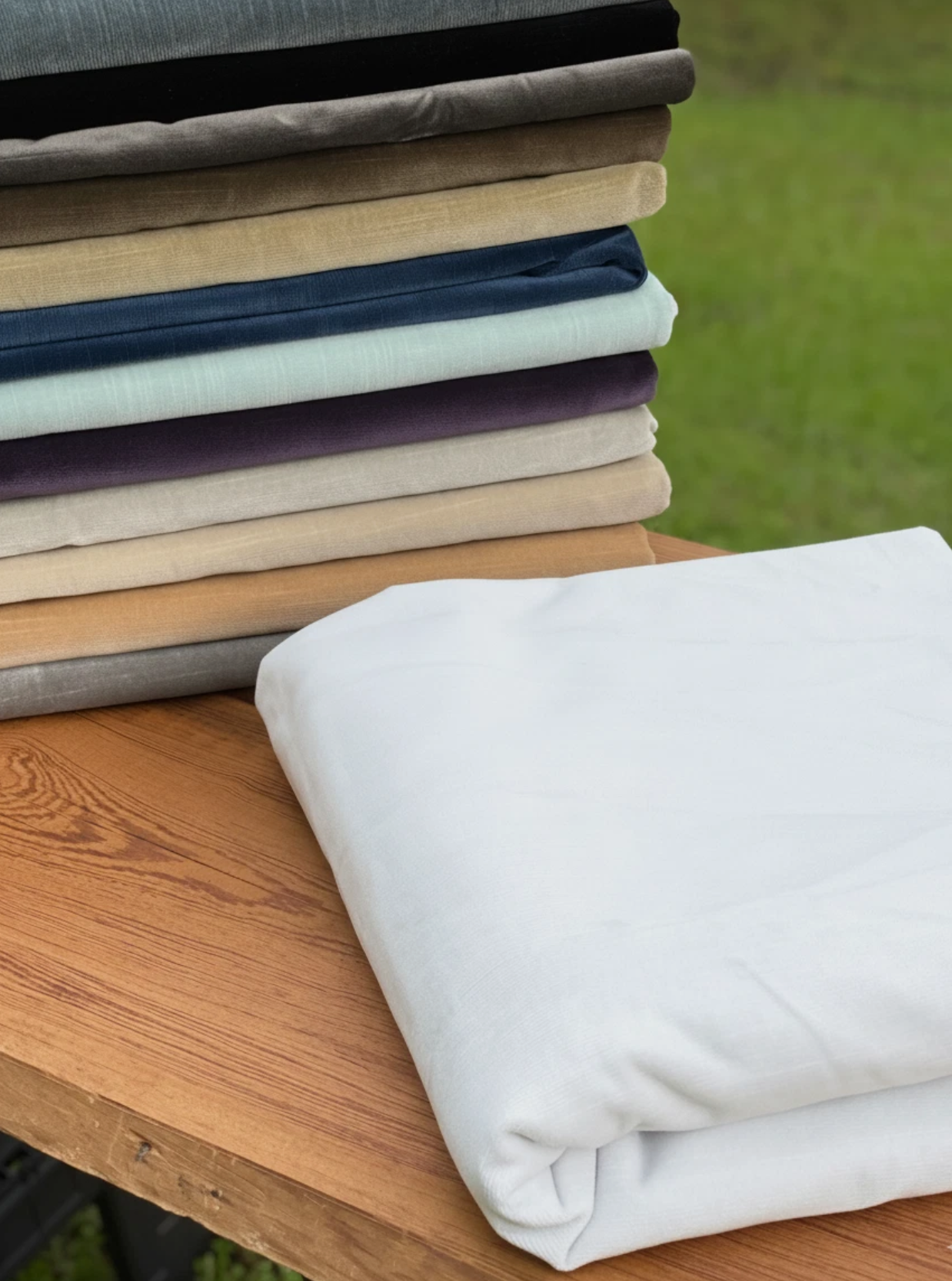 Restoration Hardware Cotton Upholstery Velvet in White